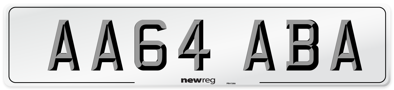 AA64 ABA Number Plate from New Reg